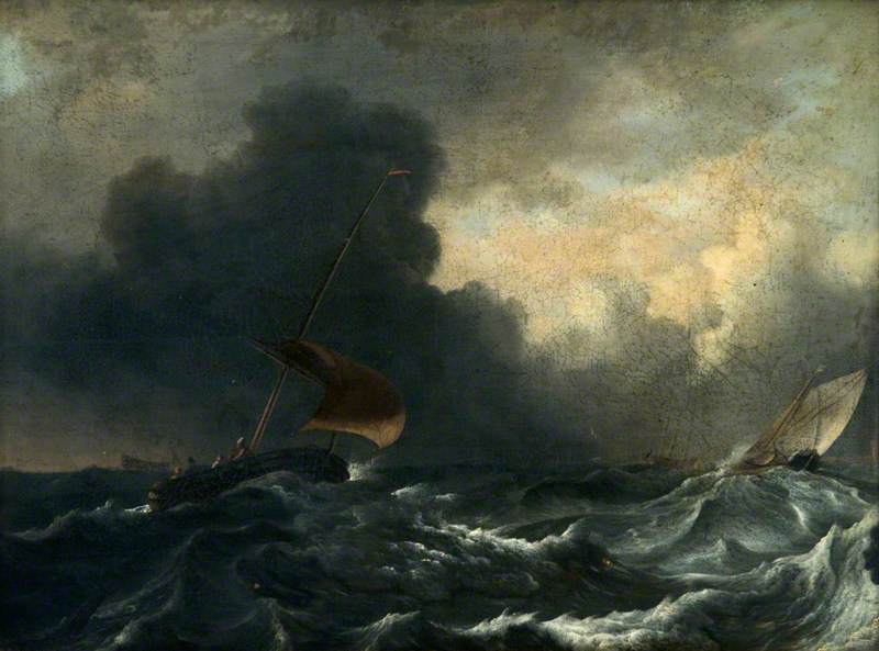 Fishing Boats off the Coast in a Gale | Art UK