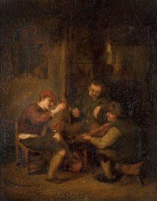 Interior with Three Roistering Peasants