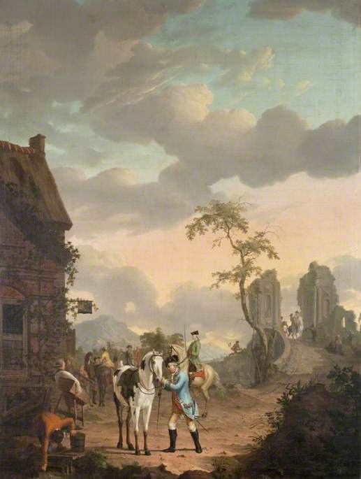 A Hunting Party at Rest by an Inn