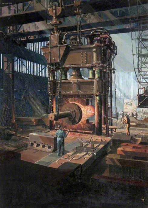 Steam Hammer and Ingot, Beardmore Forge, Glasgow