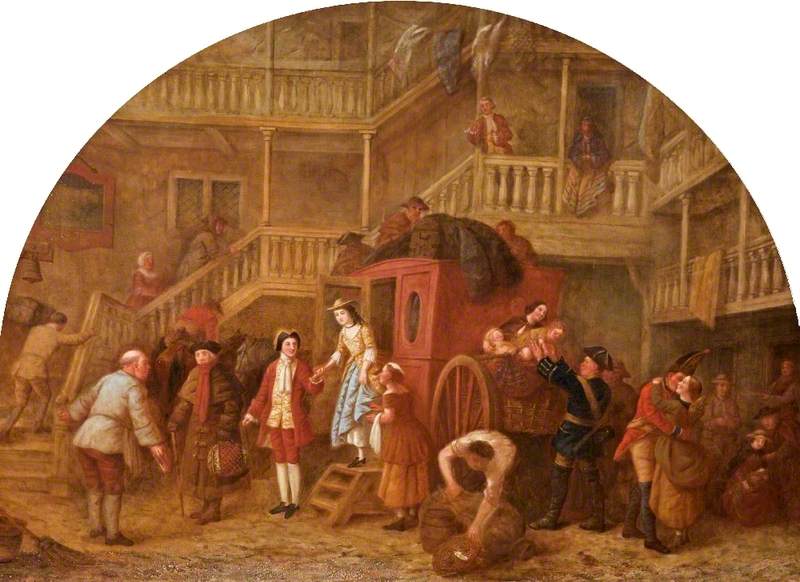The Arrival of the Coach at the 'Ram Inn', Cirencester, Gloucestershire, 1720