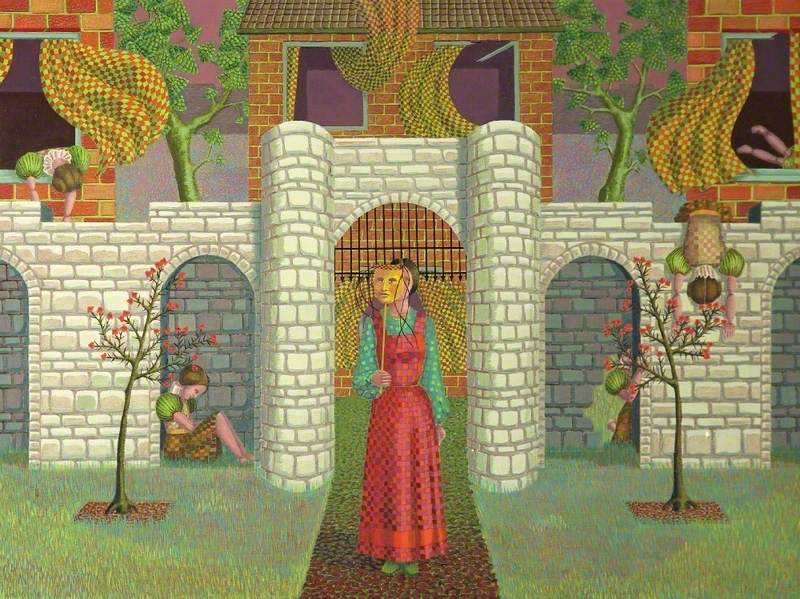 Masked Princess Outside Her Castle