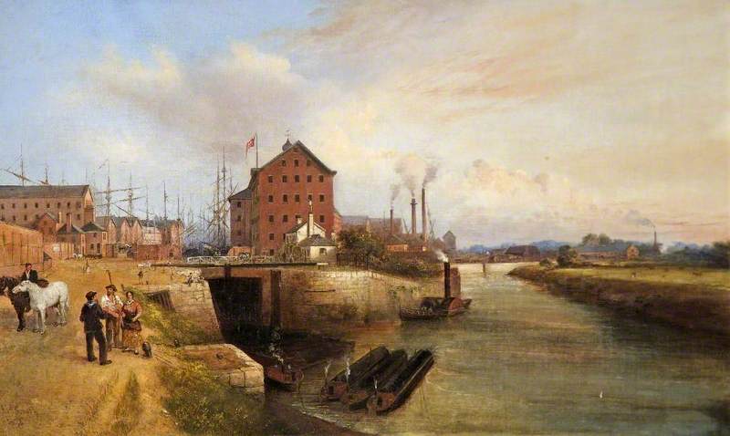 The Quay and Docks, Gloucester, 1878