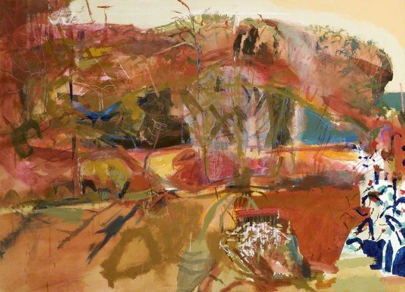 Abstract Landscape in Red and Brown