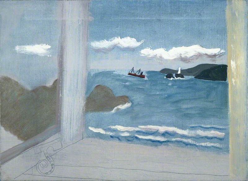 1931 (St Ives Bay: sea with boats)