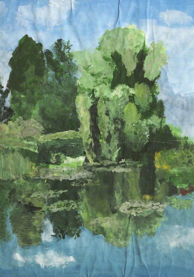 Garden with Trees and a Pond