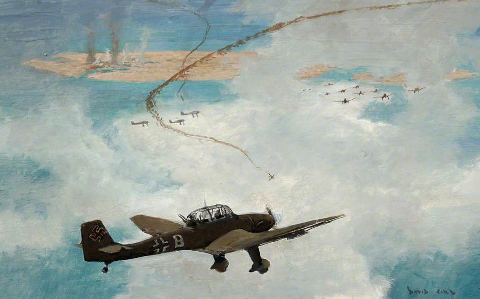 Malta under Air Attack by Junkers 87 Dive Bombers