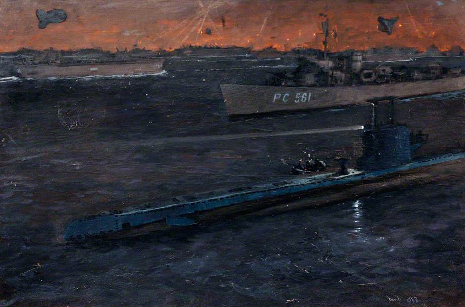Salerno, HM 'Submarine Shakespeare' Acting as a Marker for Invasion Fleet, 9 September 1943