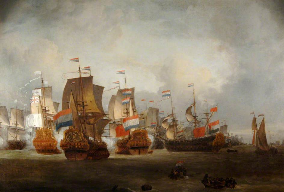 British Men O'War and the Dutch Fleet Commanded by Admiral Tromp Fighting on the Thames | Art UK