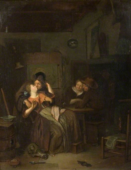 Figures Carousing and Drinking in a Tavern Interior