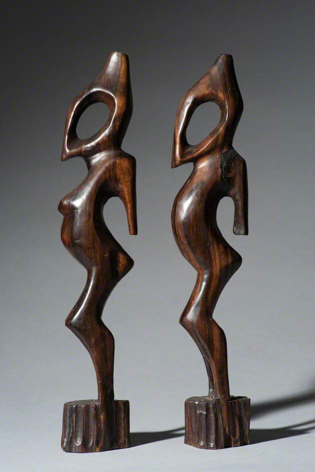 Pair of Makonde Male and Female Sculptures