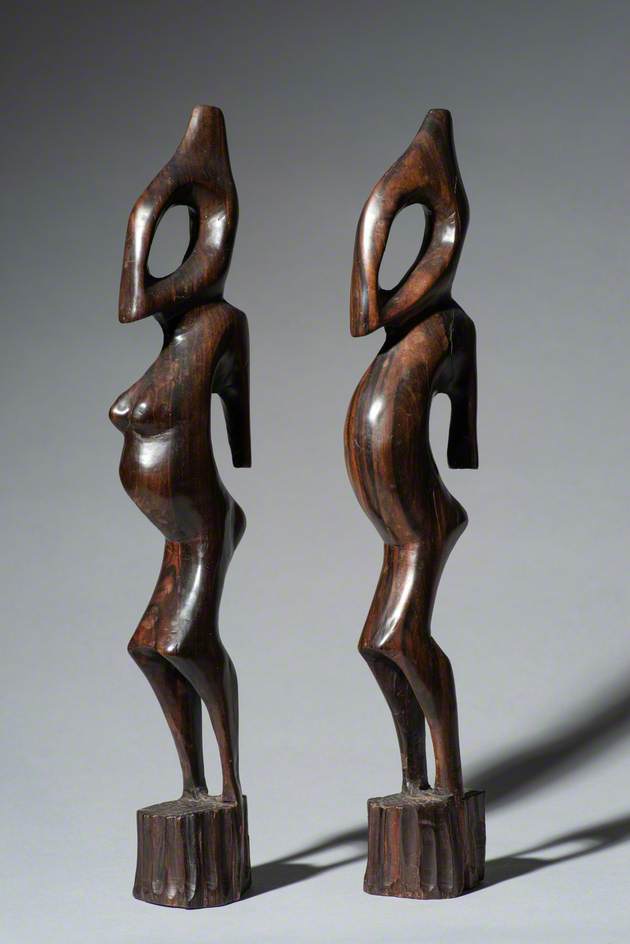 Pair of Makonde Male and Female Sculptures