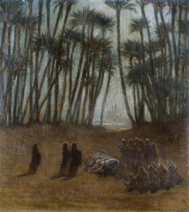 Group of Arab Women under Palms