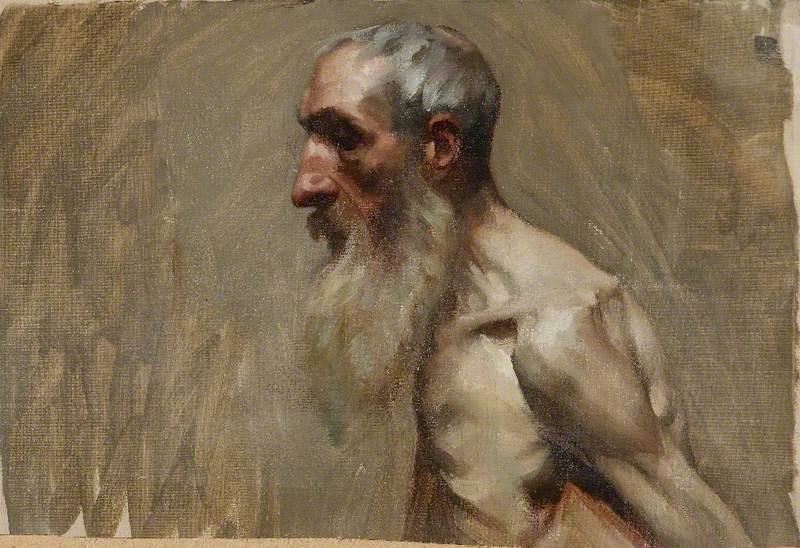 Half-Length Portrait of a Nude Man with a Beard