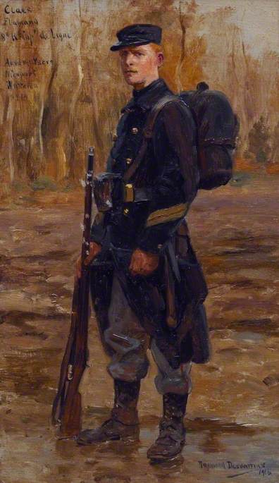 Claes, Flamand: Huitième Régiment, Infanterie de Ligne, Anvers, Ysers, Nieuport, Watteren, 1914