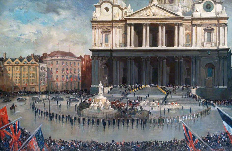 The Exterior of St Paul's Cathedral on Thanksgiving Day, 13 May 1945