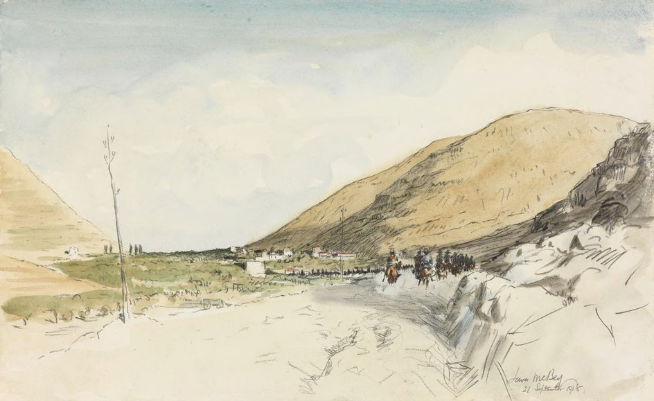 Nablous : Australian cavalry entering the ancient Shechem, the capital of Samaria