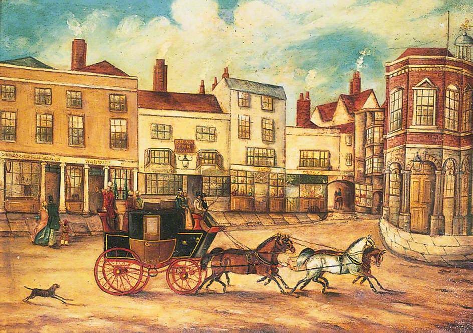 The London to Maidstone Stagecoach Passing the 'Swan Inn'