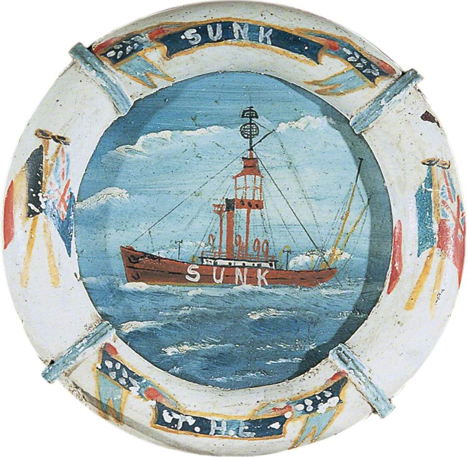 Painting of the 'Sunk' Lightship from Abeam