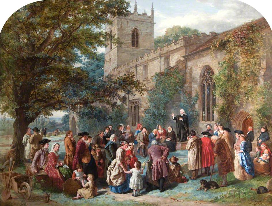 John Wesley Preaching from His Father's Tomb at Epworth