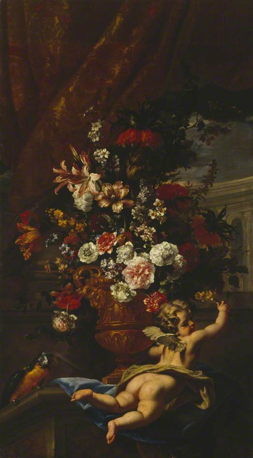 Cupid and Flowers