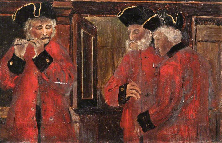 Three Chelsea Pensioners in the Ward