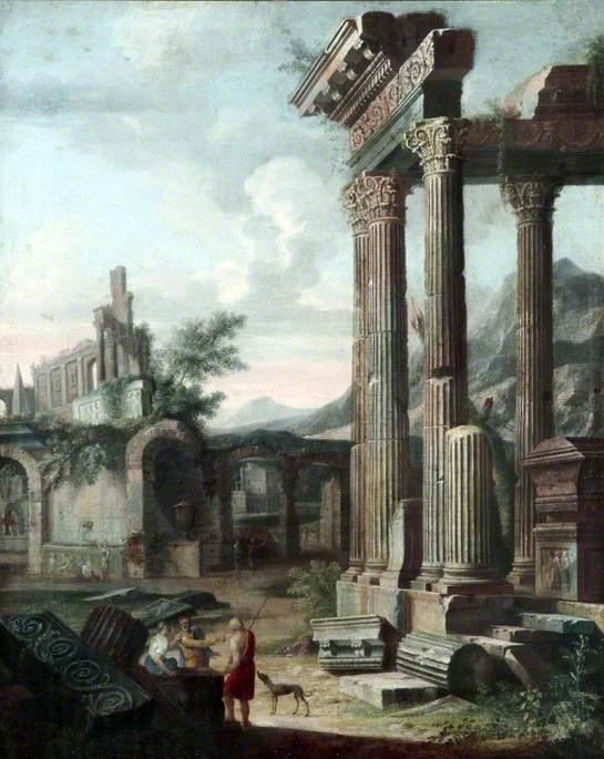 Classical Ruins with Figures in the Evening
