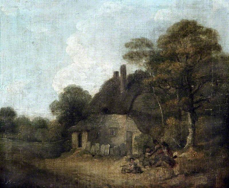 Country Cottage with Figures