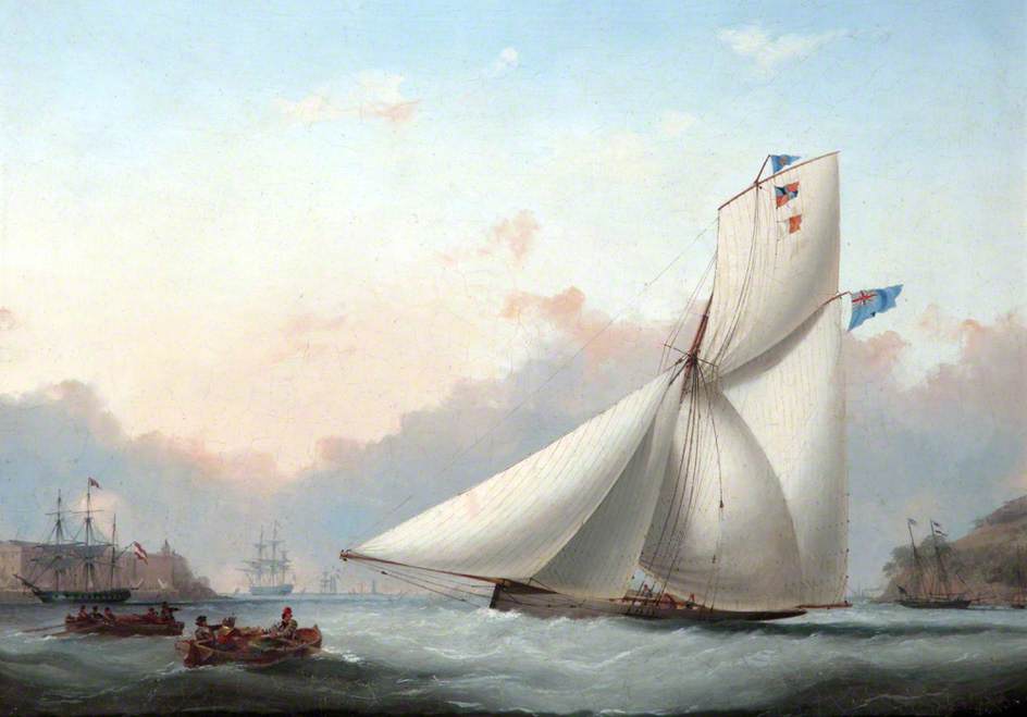 A Cutter Yacht in Plymouth Sound