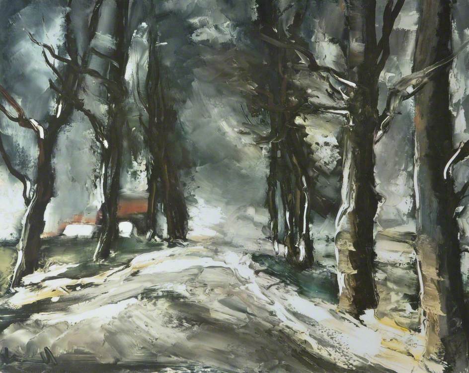 Maison et forêt sous la neige (House and forest under snow)