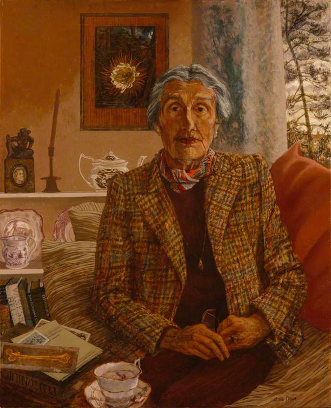 Dame Janet Maria Vaughan, by Victoria Crowe (b.1945) 