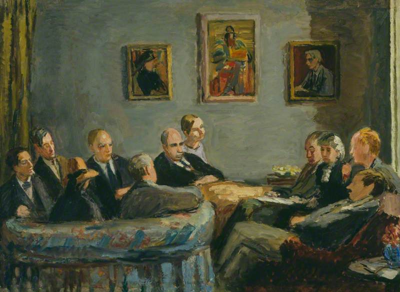 The Memoir Club (Duncan Grant; Leonard Woolf; Vanessa Bell; Clive Bell; David Garnett; Baron Keynes; Lydia Lopokova; Sir Desmond MacCarthy; Mary MacCarthy; Quentin Bell; E. M. Forster)