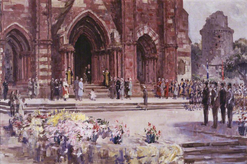 Study for 'HM Queen Elizabeth II outside St Magnus Cathedral'