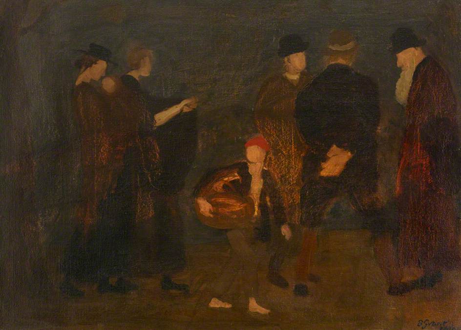 Composition with Two Women, a Boy with a Basket, and Three Men (One an Old Man)