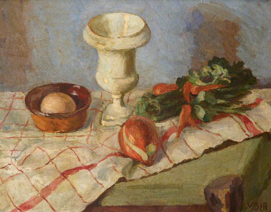 Still Life of a Vase and Vegetables