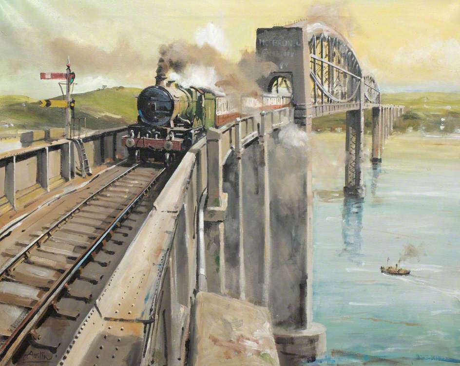 Steam Train over a Brunel Bridge
