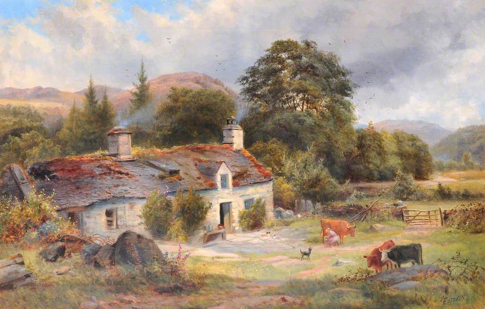 Cottage Landscape with Cattle, North Wales