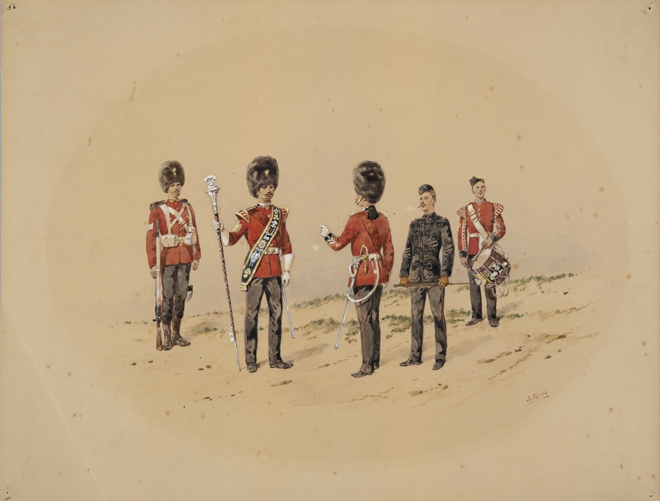 Officers Drum Major Corporal and Drummer, Royal Welch Fusiliers