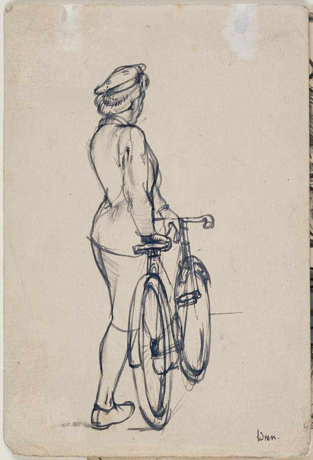 Girl Pushing Bicycle