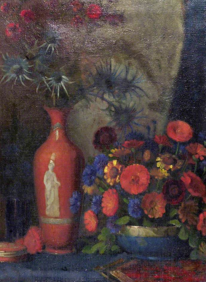 Still Life with Flowers in a Red Vase