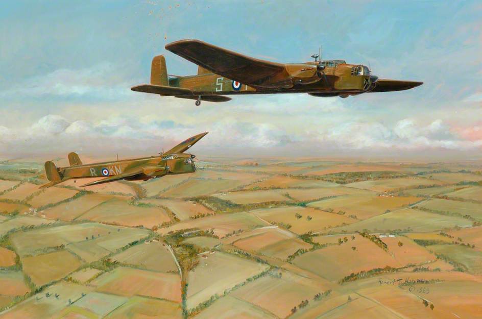 Two Whitley Bombers, Airborne