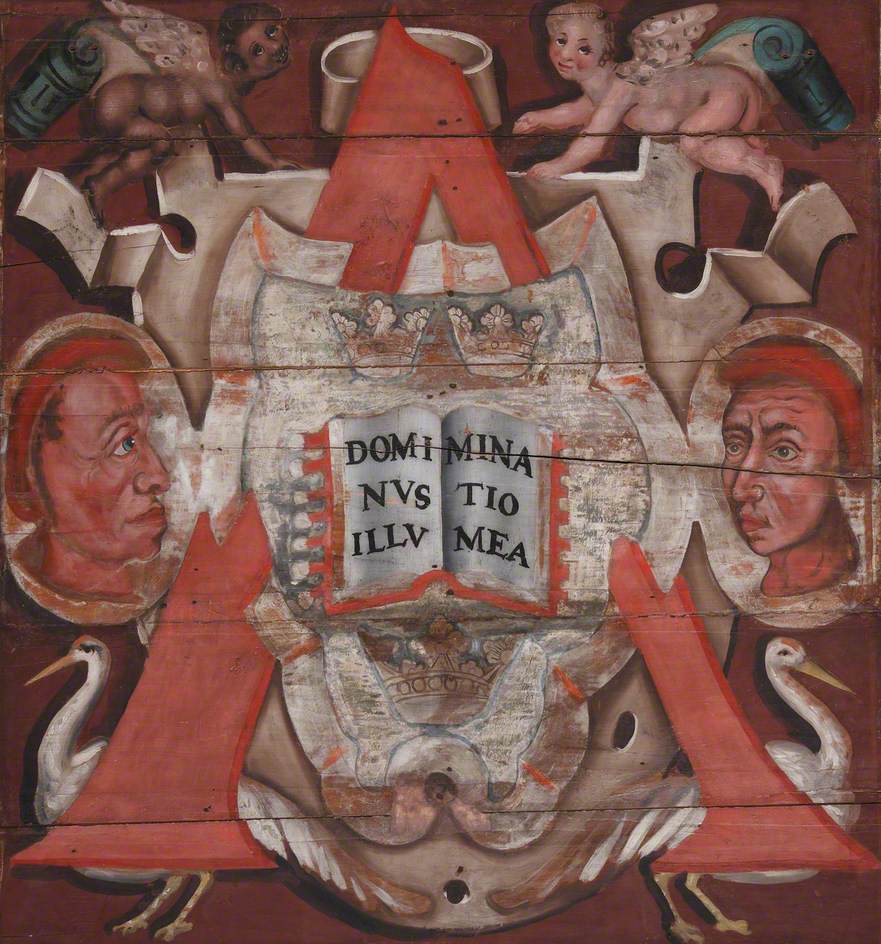 Historiated Letter 'A' in Ceiling Panel