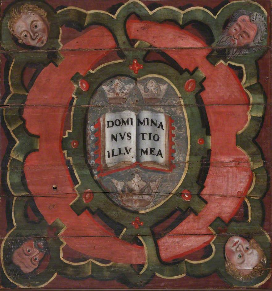 Historiated Letter 'O' in Ceiling Panel