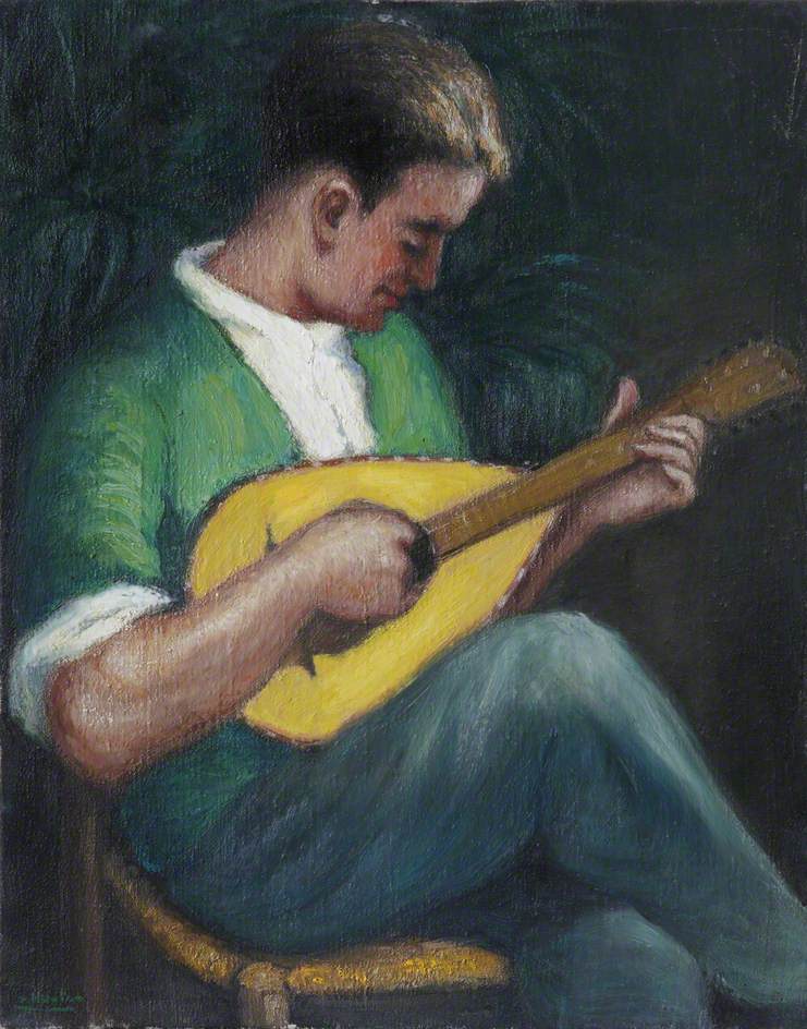 Man Playing a Lute