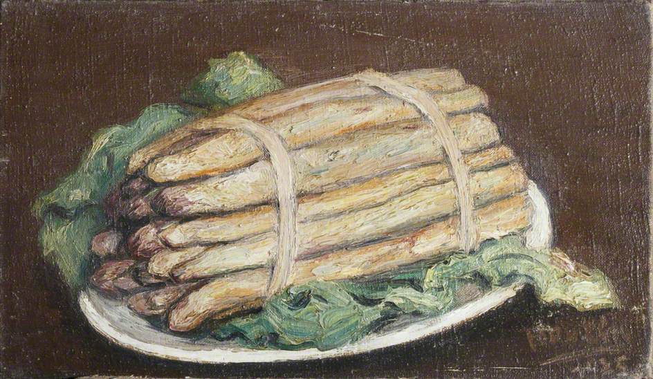 Still Life with Asparagus on a Plate
