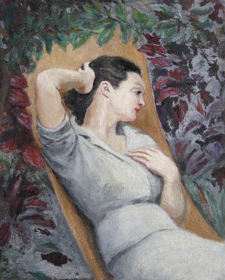 Portrait of a Lady Reclining amongst Foliage