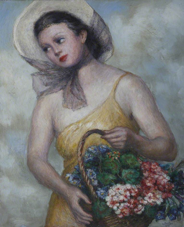 Girl with a Basket of Flowers