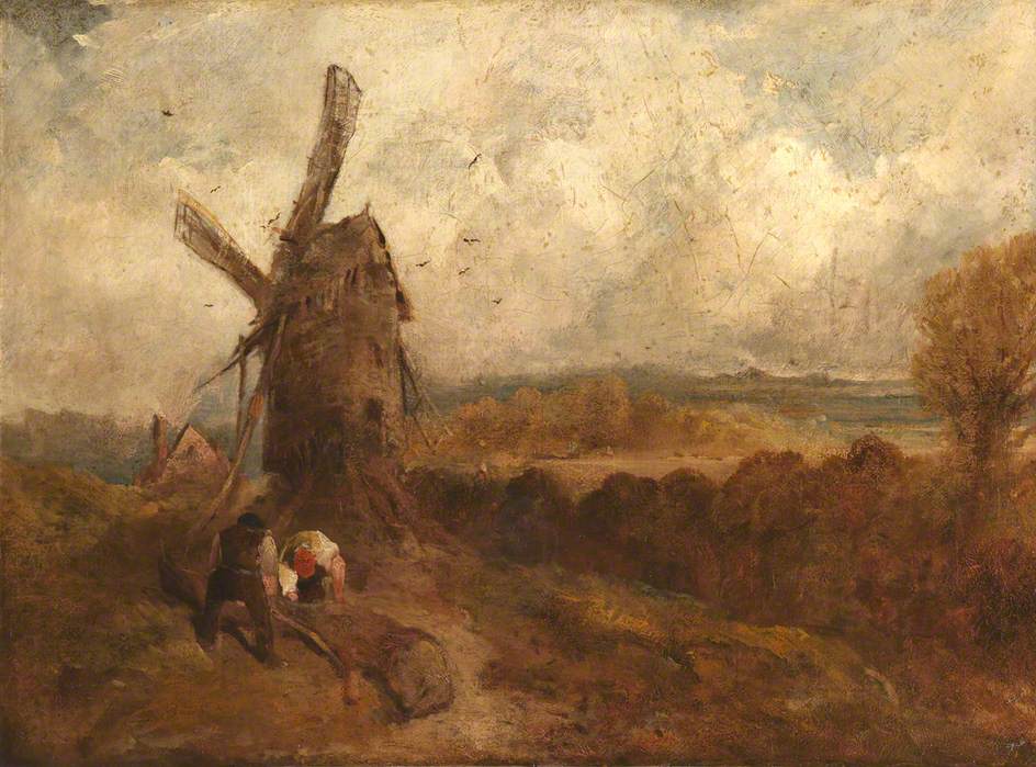 Woodcutters by a Windmill