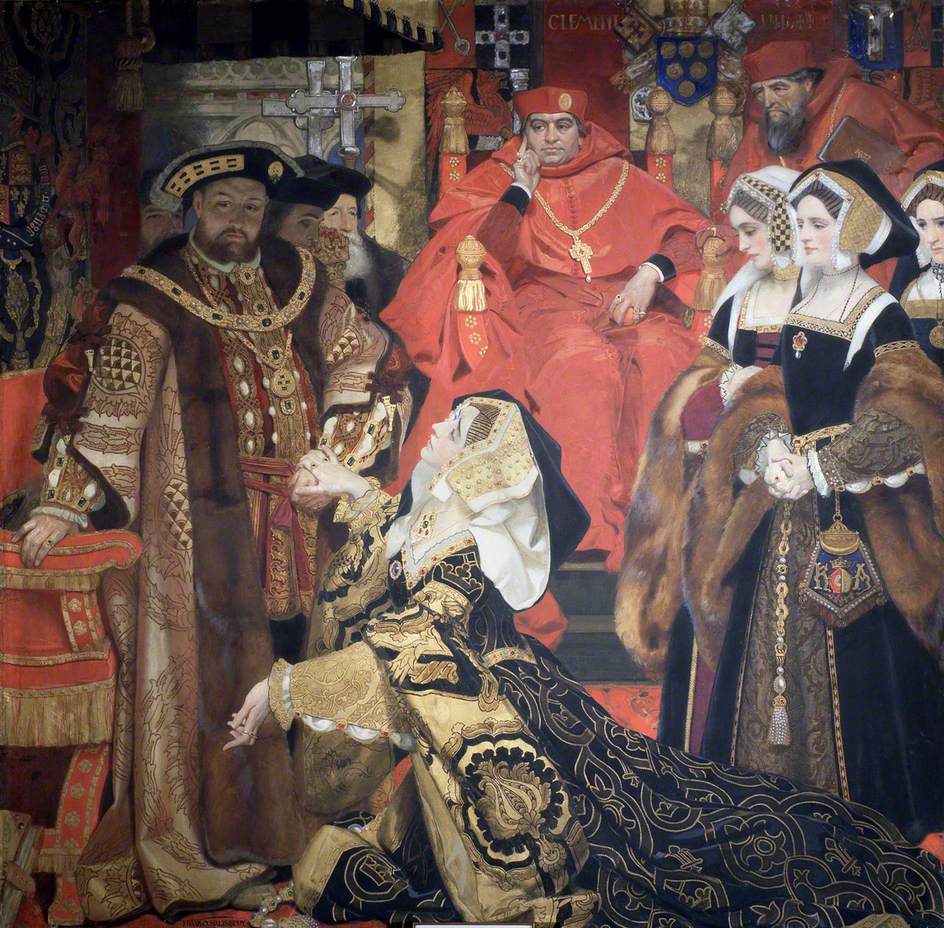 Henry VIII and Catherine of Aragon  before Papal Legates at Blackfriars, 1529