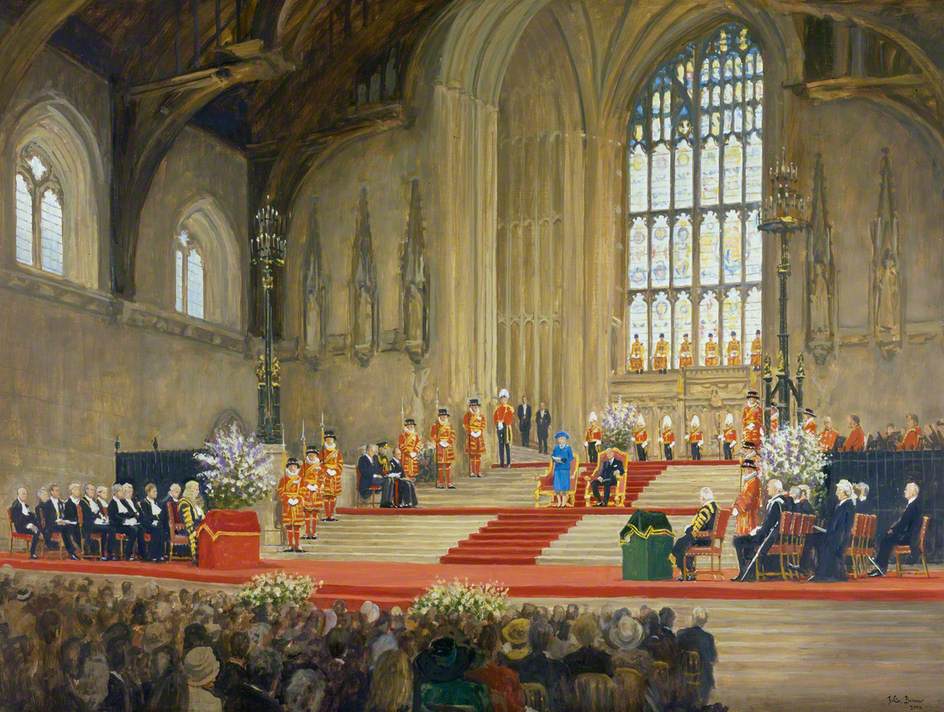 Her Majesty the Queen Addressing Both Houses of Parliament on the Occasion of Her Golden Jubilee, Westminster Hall
